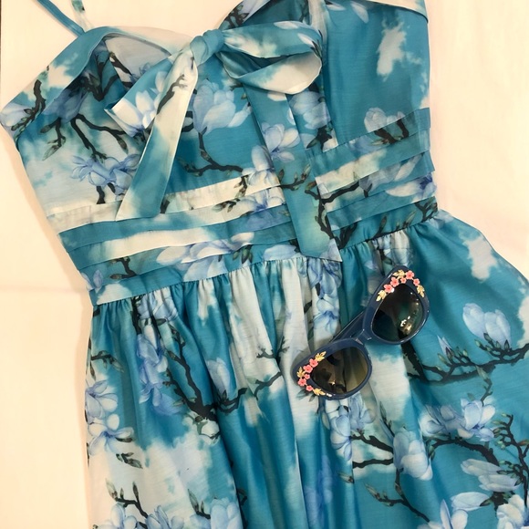 💙☁️Clara Flare Dress with Bow Tie Blue☁️💙 - Picture 11 of 12